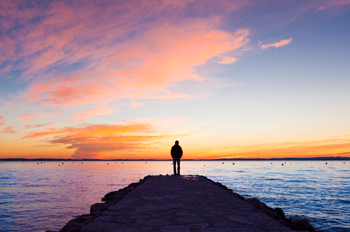 Man on jetty